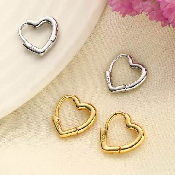 NEW 925 STERLING SILVER HOOP EARRINGS, NICE EARRINGS, CUTE EARRINGS - Picture 3 of 7